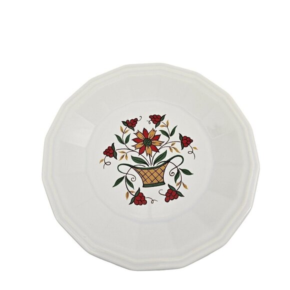 Homer Laughlin USA Bayberry Floral Basket 7" Salad Luncheon Plates - Set of 5 - Picture 7 of 16